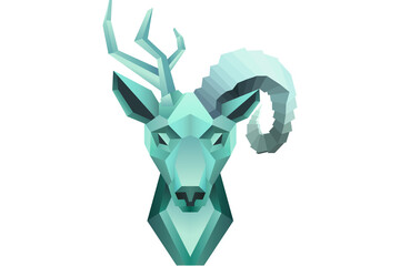 Digital png illustration of reindeer symbol on transparent background