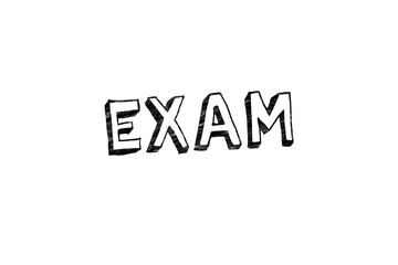 Digital png illustration of exam resolutions text on transparent background