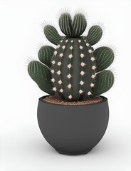 cactus in a gray flowerpot generated ai