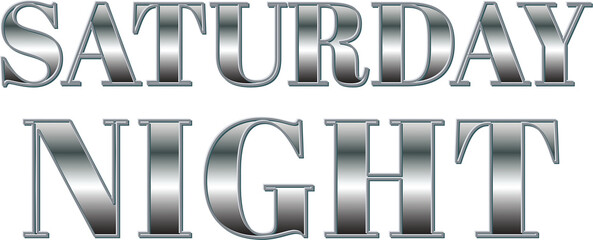 Digital png illustration of saturday night text on transparent background