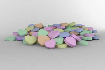 Digital png illustration of colourful hearts on transparent background