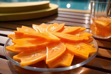 papaya slices in a plate
