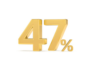 Number percent gold 3d