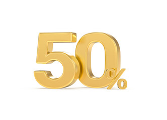 Number percent gold 3d