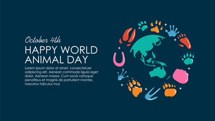 world animal day banner template vector
