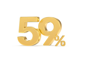 Number percent gold 3d