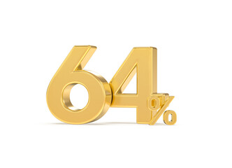 Number percent gold 3d