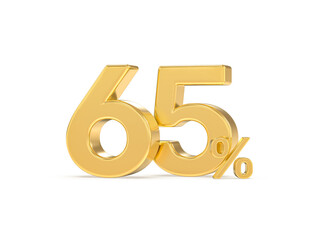 Number percent gold 3d