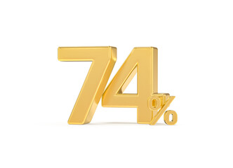 Number percent gold 3d