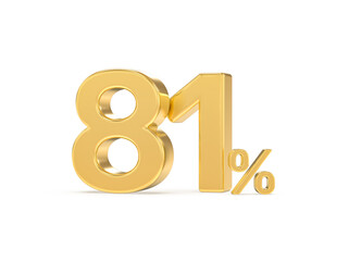 Number percent gold 3d