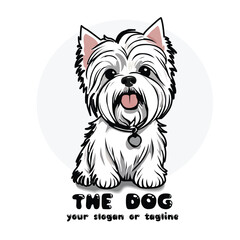 West Highland White Terrier Pet Dog Logo: Enhance Your Pet Fashion Brand With This Simple Vector Design At The Pet Shop.