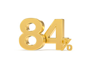 Number percent gold 3d