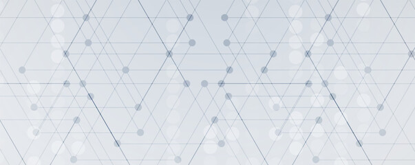 Technology banner design with hexagons abstract background.