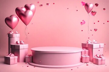 pink birthday party mock up background