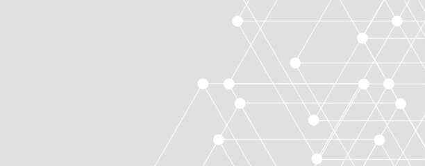 Technology banner design with hexagons abstract background.