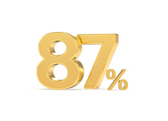 Number percent gold 3d