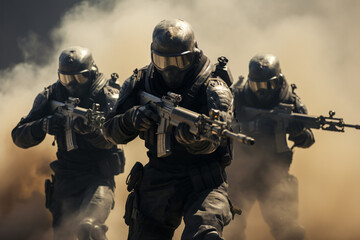 valiant and brave soldiers holding guns, veterans day