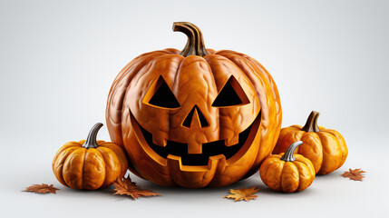 halloween pumpkin isolated on white, png