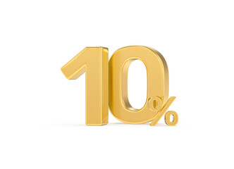 Number percent gold 3d