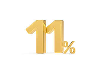 Number percent gold 3d