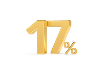 Number percent gold 3d
