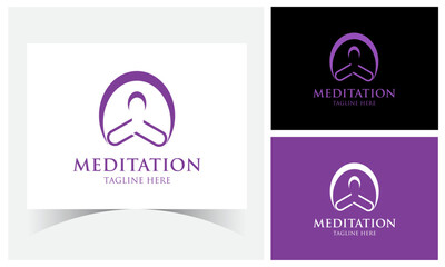 Yoga, Zen, and Meditation Minimalist Logo Design Template.
