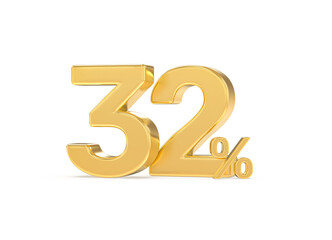 Number percent gold 3d
