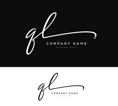 Q L QL initial letter handwriting and signature logo