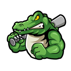 Fototapeta premium crocodile baseball mascot illustration concept