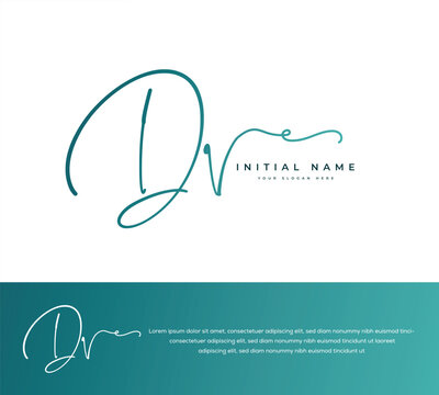 DV D V Initial letter handwriting and signature logo