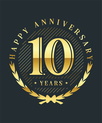10 Anniversary Badge Collection black and white royalty icon set 