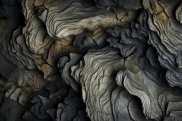 Fototapeta na wymiar Untamed beauty: where organic surface with fissures meets erosion's textures, earthy colors, and undulating patterns. Weathered natural elements reveal stories etched into the soil of the earth.