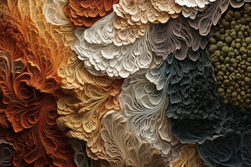 Earth's palette: erosion's story on organic surface with natural textures, weathered cracks, and undulating motifs. Weathered natural elements reveal stories etched into the soil of the earth.