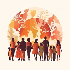 International Day of Families poster illustration - Generative AI.