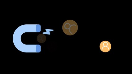 Sales conversion animated video footage, customer conversion strategy, advertising and marketing revenue concept - Icon based 2D animation video clip