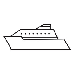 Traveling cruise ship icon