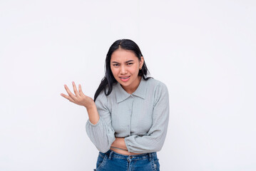 An argumentative and opinionated young woman vehemently opposing a proposal. Looking a bit...