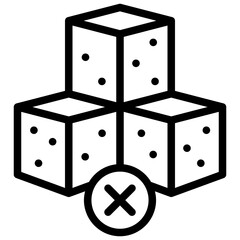 no sugar icon illustration design with outline