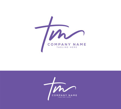 TM Initial letter handwriting and signature logo