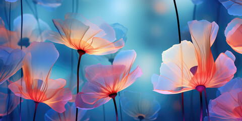 Beautiful Ethereal Flowers Abstract Background	