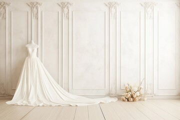 wedding interior wall background with floor andcspace for text