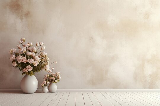 wedding interior wall background with floor andcspace for text
