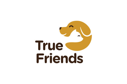 dog and cat logo negative space