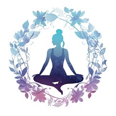 Fototapeta na wymiar International Yoga Day poster illustration - Generative AI.