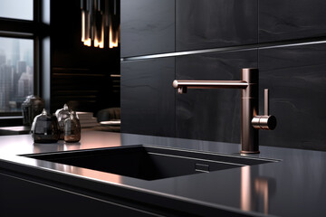 Modern Kitchen in Dark Grey - Sleek Contemporary Design