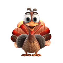 3D icon Cute Turkey, Happy Fall, character Illustration Thanksgiving Day, Happy Harvest, File Cartoon minimal style transparent png