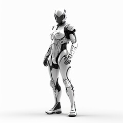 Fototapeta na wymiar 3d rendering of a sci-fi robot character for games 