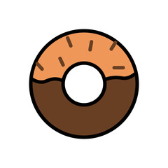Sweet donut melted chocolate illustration
