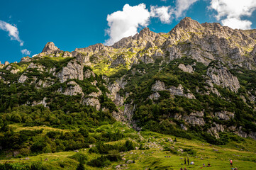 Dramatic Cliffs of the Muntii Bucegi Mountains, Romania - Busteni - Cabana Malaiesti