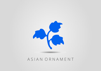 Vintage ornate linear ornament in Kazakh traditional style. Asian floral designs. Abstract Asian elements of the national pattern of the ancient nomads of the Kyrgyz, Mongols, Kazakhs, Tatars.